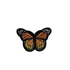 Small Orange Butterfly Embroidered Patch